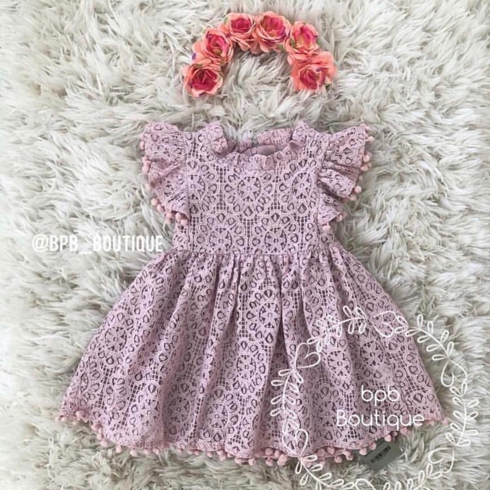 Girls Pink Spring Short Sleeve Dress